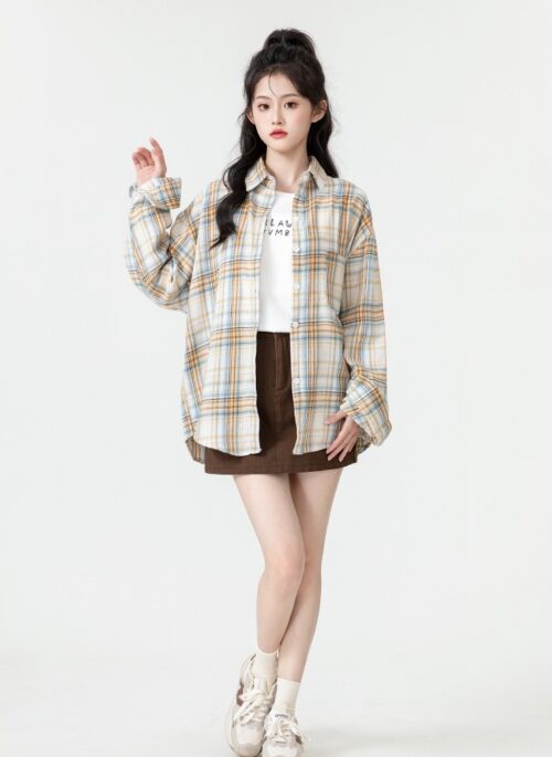 Plaid Long Sleeve Casual Shirt Jacket