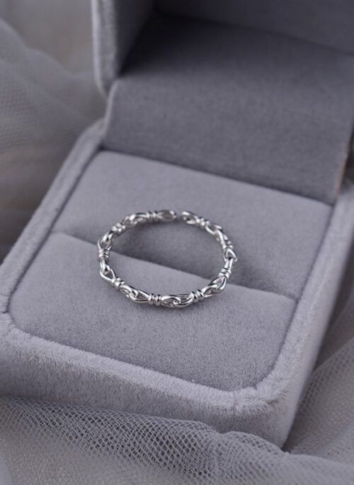 Silver Minimalist Twisted Knot Ring | J-Hope - BTS