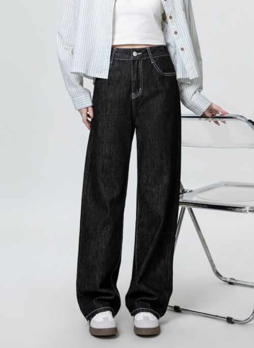 Vintage Black Wideleg Jeans