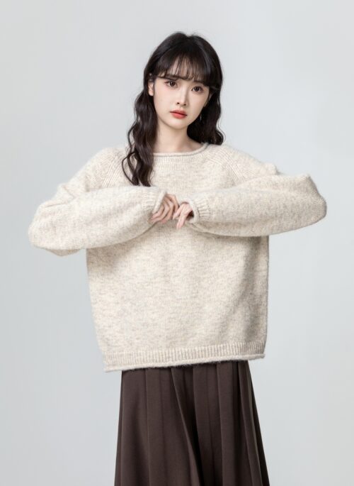 Vintage Crewneck Oversized Knit Sweater