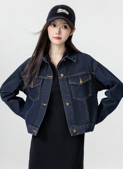 Vintage Deep Blue Denim Jacket