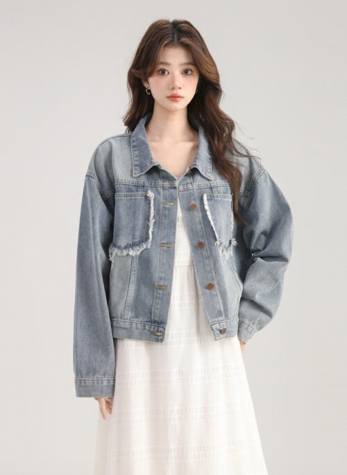 Vintage Frayed Denim Jacket