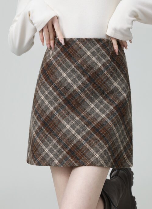 Vintage Plaid Highwaist Aline Skirt