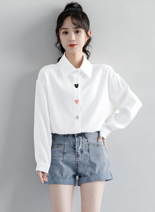 White Long Sleeve Designer Shirt