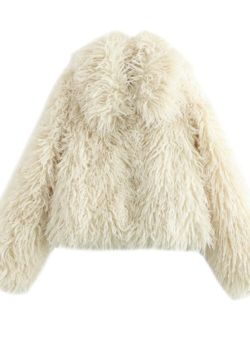 Beige Artificial Fur Jacket | Seulgi – Red Velvet