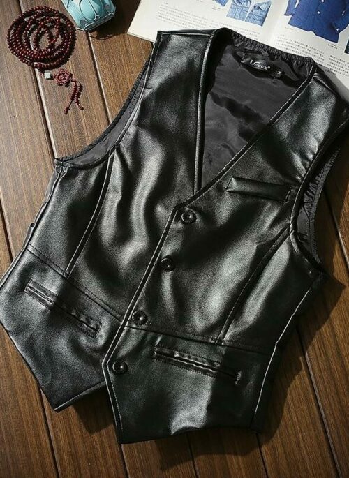 Black Faux Leather Vest | Ten – NCT