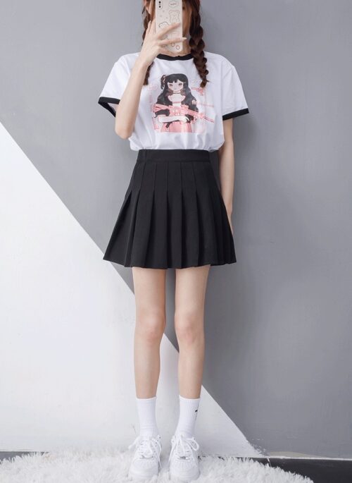 Black Pleated School Girl Skirt | Lisa - BlackPink