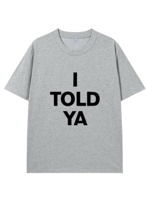 Grey “I Told Ya” Crewneck T-Shirt | Giselle – Aespa