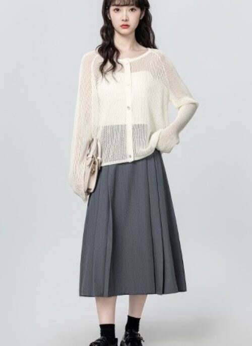 Lace Knit Cardigan With Camisole