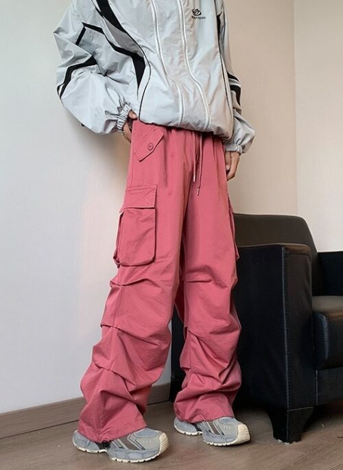 Pink Side Pleats Cargo Pants | Iroha - ILLIT