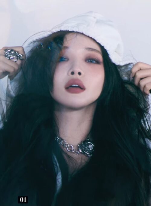 Silver Rose Statement Necklace | Chung Ha