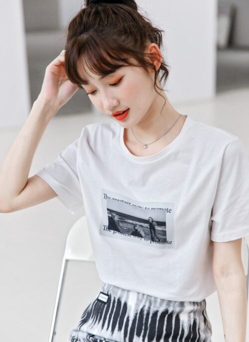 Stylish White Cotton Summer T-Shirt